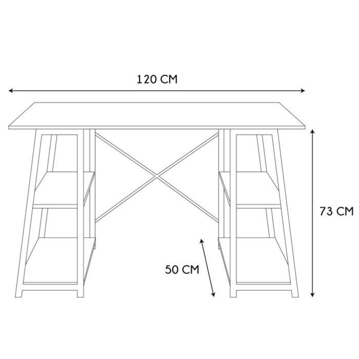 Paris Prix Bureau Design  Architecte  120cm Naturel & Noir