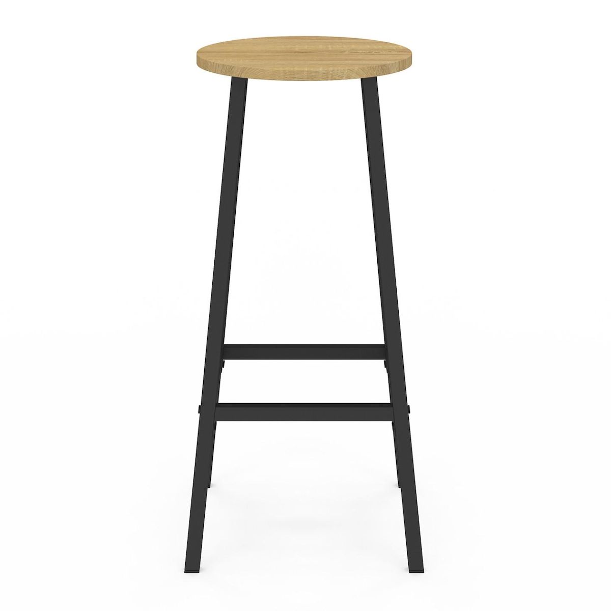 ID MARKET Lot de 4 tabourets de bar DETROIT assise ronde design industriel