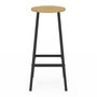 Voir la diapositive 3 : ID MARKET Lot de 4 tabourets de bar DETROIT assise ronde design industriel