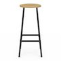 Voir la diapositive 3 : ID MARKET Lot de 4 tabourets de bar DETROIT assise ronde design industriel