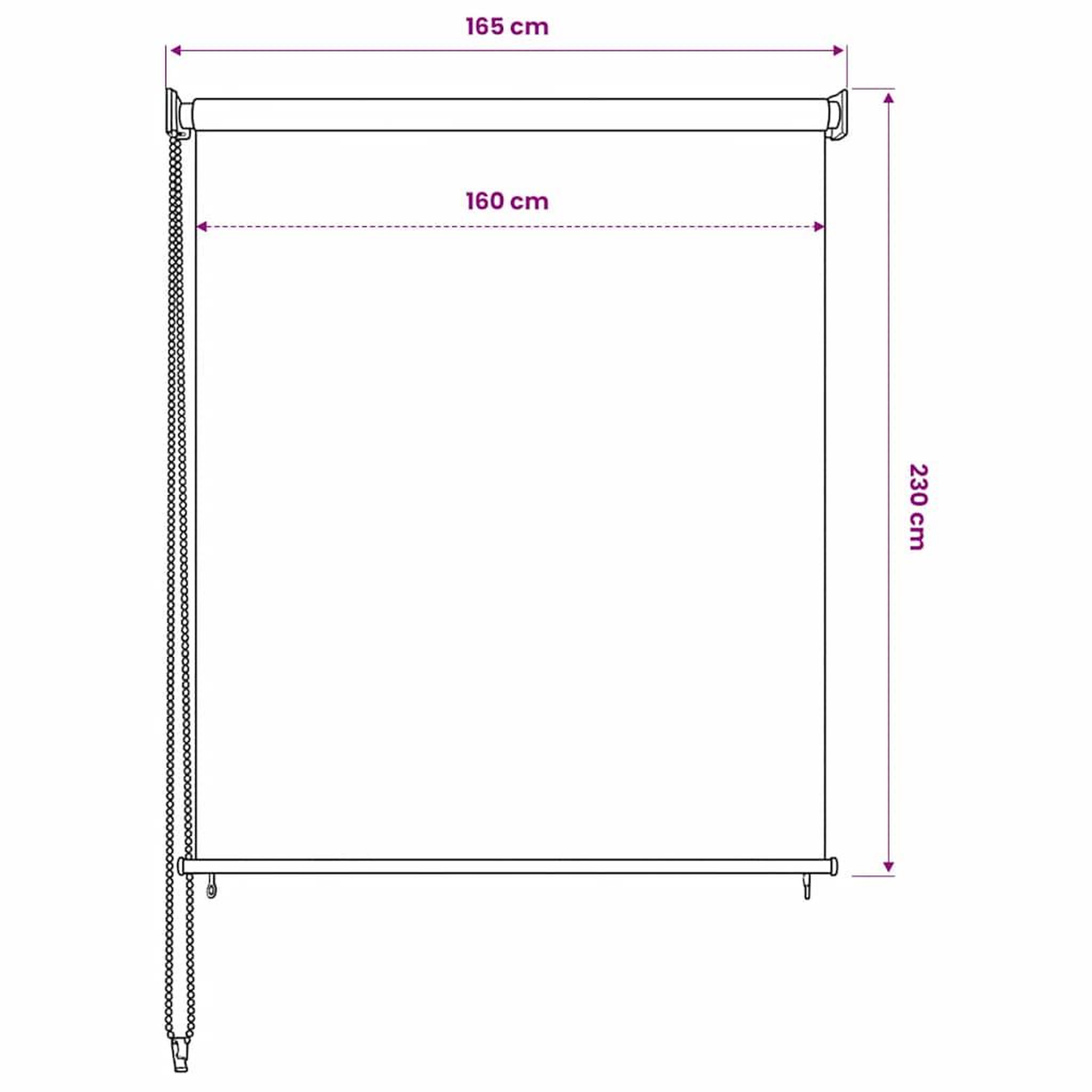 Voir la diapositive 6 : VIDAXL Store roulant d'exterieur 165 (l) x 230 (h) cm blanc