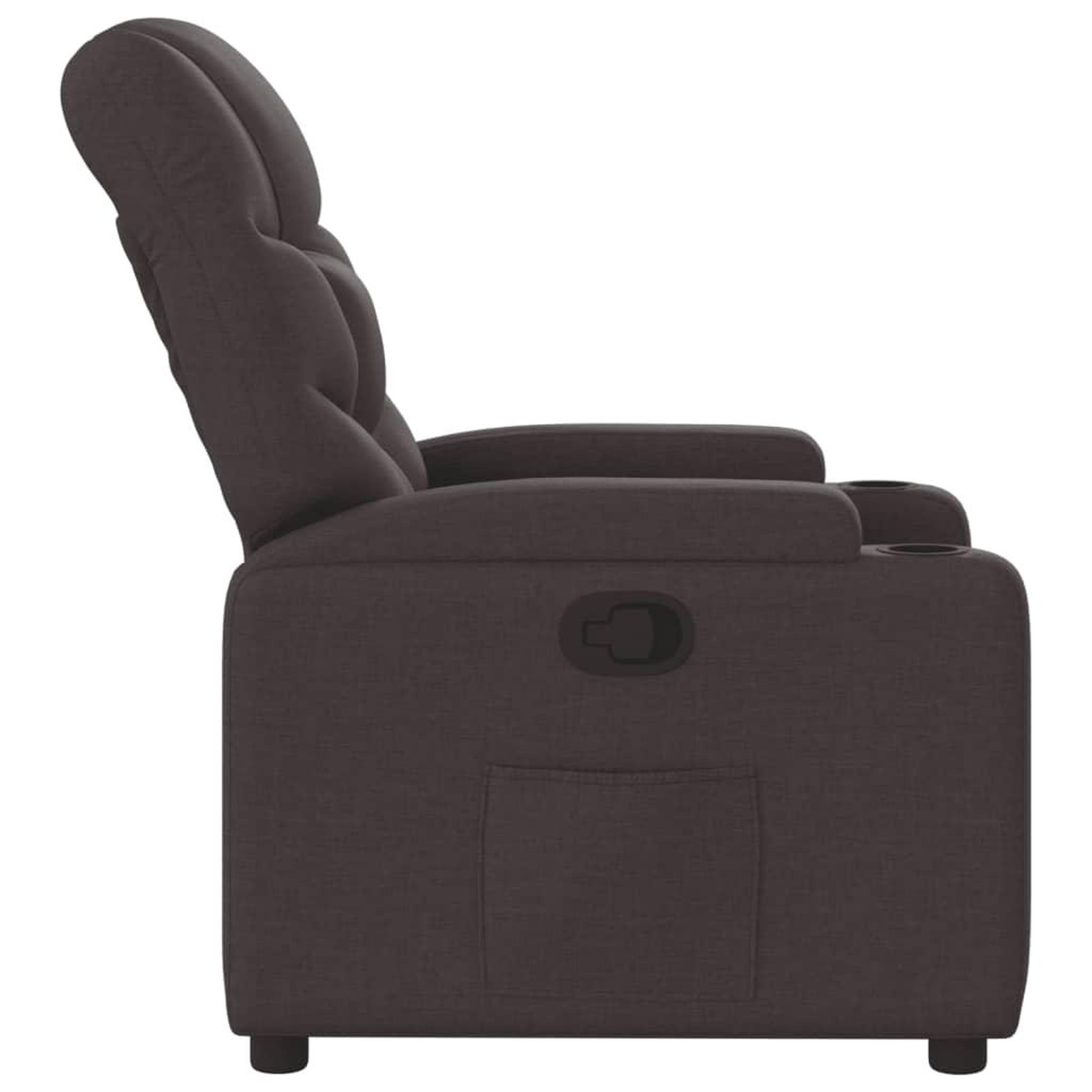 Voir la diapositive 4 : VIDAXL Fauteuil inclinable Marron fonce Tissu