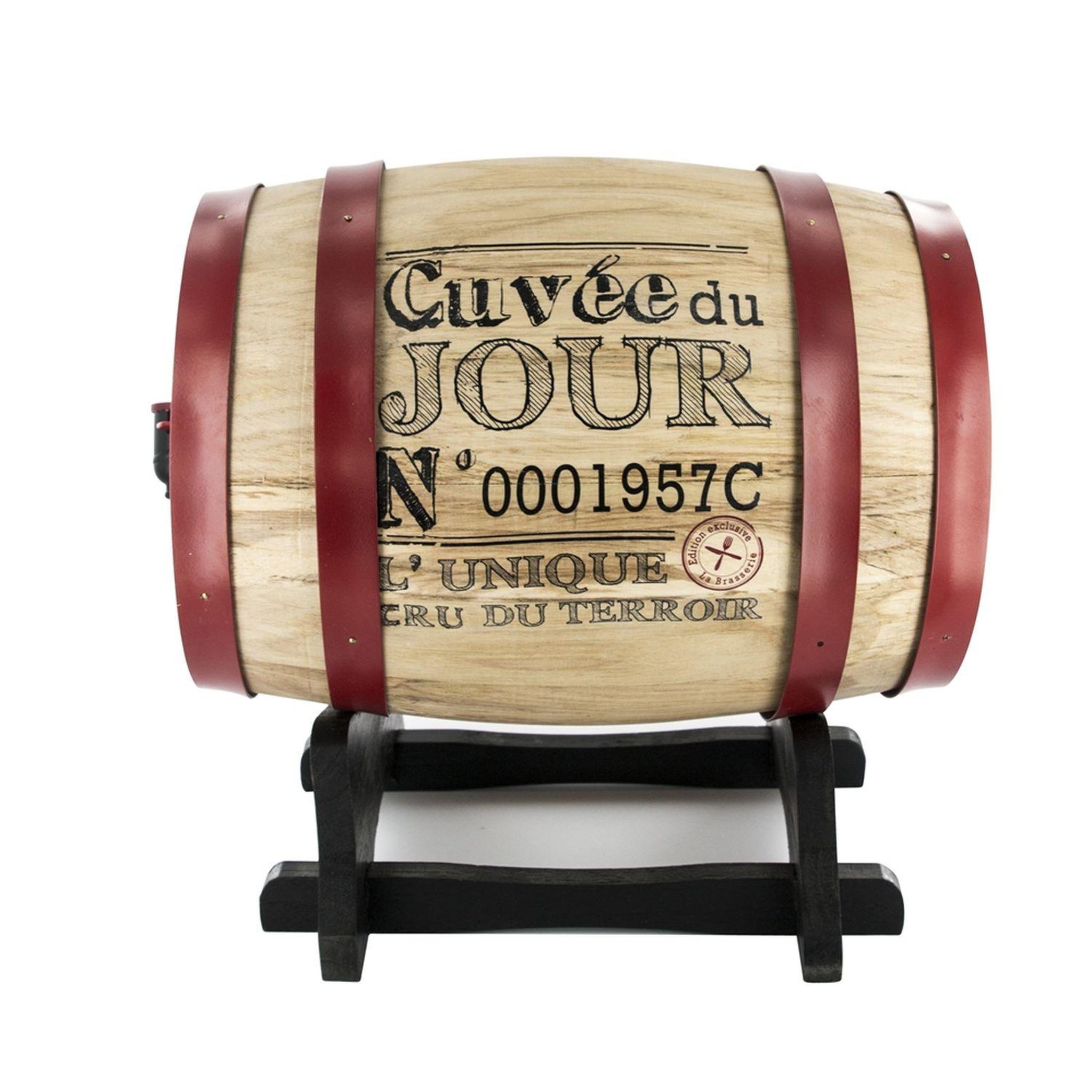 Voir la diapositive 2 : The Home Deco Factory Tonneau distributeur à vin bistrot - 3 l - rouge