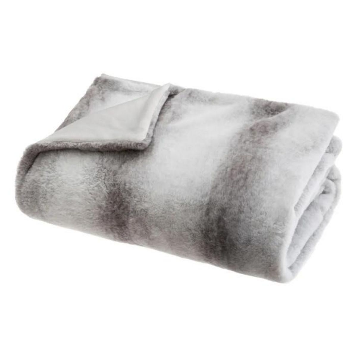 ATMOSPHERA Plaid Imitation Fourrure  Givre d'Hiver  130x180cm Gris