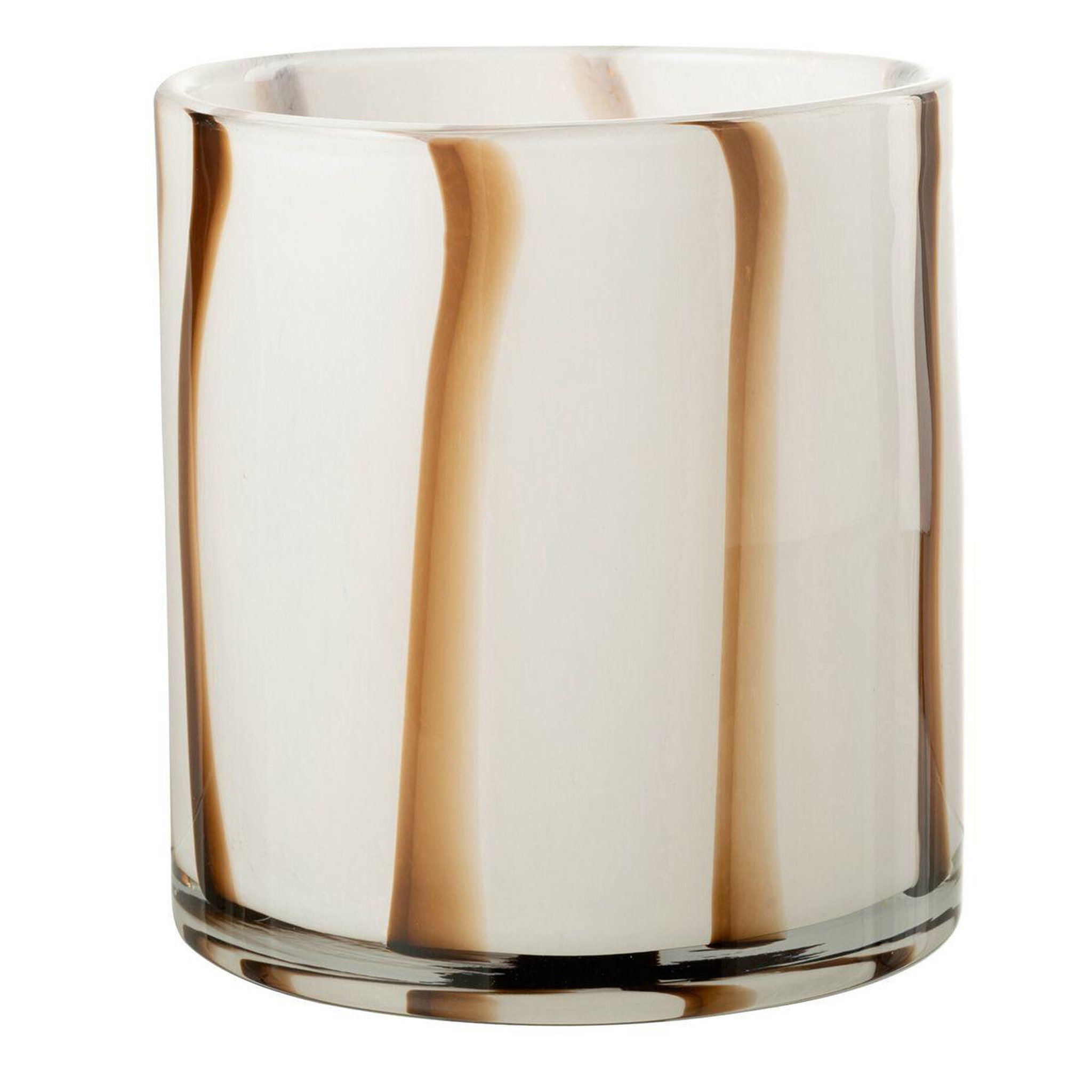 J-LINE Photophore Design en Verre  Safaria  18cm Blanc