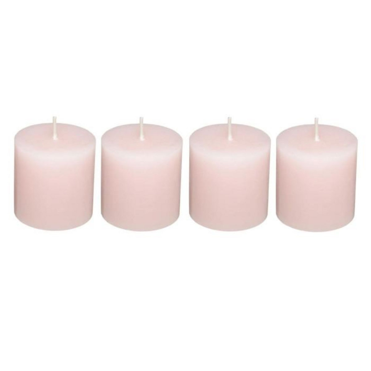 COMPTOIR DE LA BOUGIE Lot de 4 Bougies Votives  Rustic  4,5cm Rose Clair