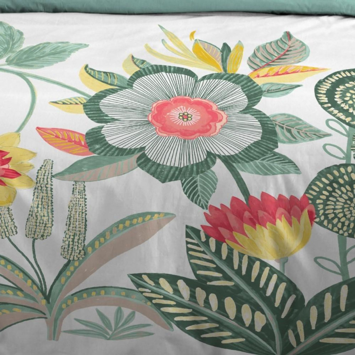 STOF Housse de couette 260x240 finition rabat + 2 taies coton 57 fils