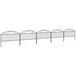 OUTSUNNY Lot de 5 clôtures de jardin décoratives avec ornements métal noir