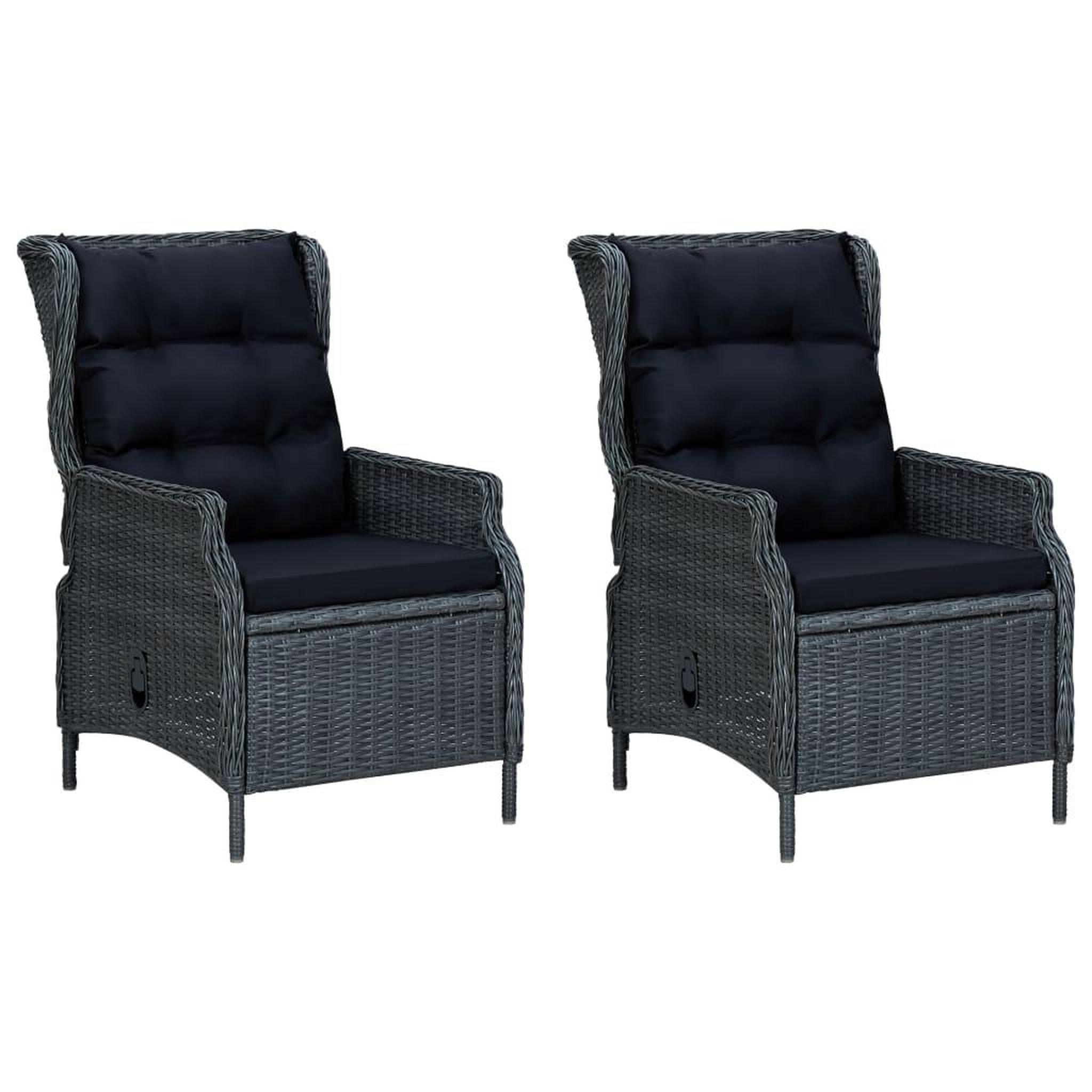 Voir la diapositive 2 : VIDAXL Ensemble a manger 9 pcs avec coussins resine tressee gris fonce