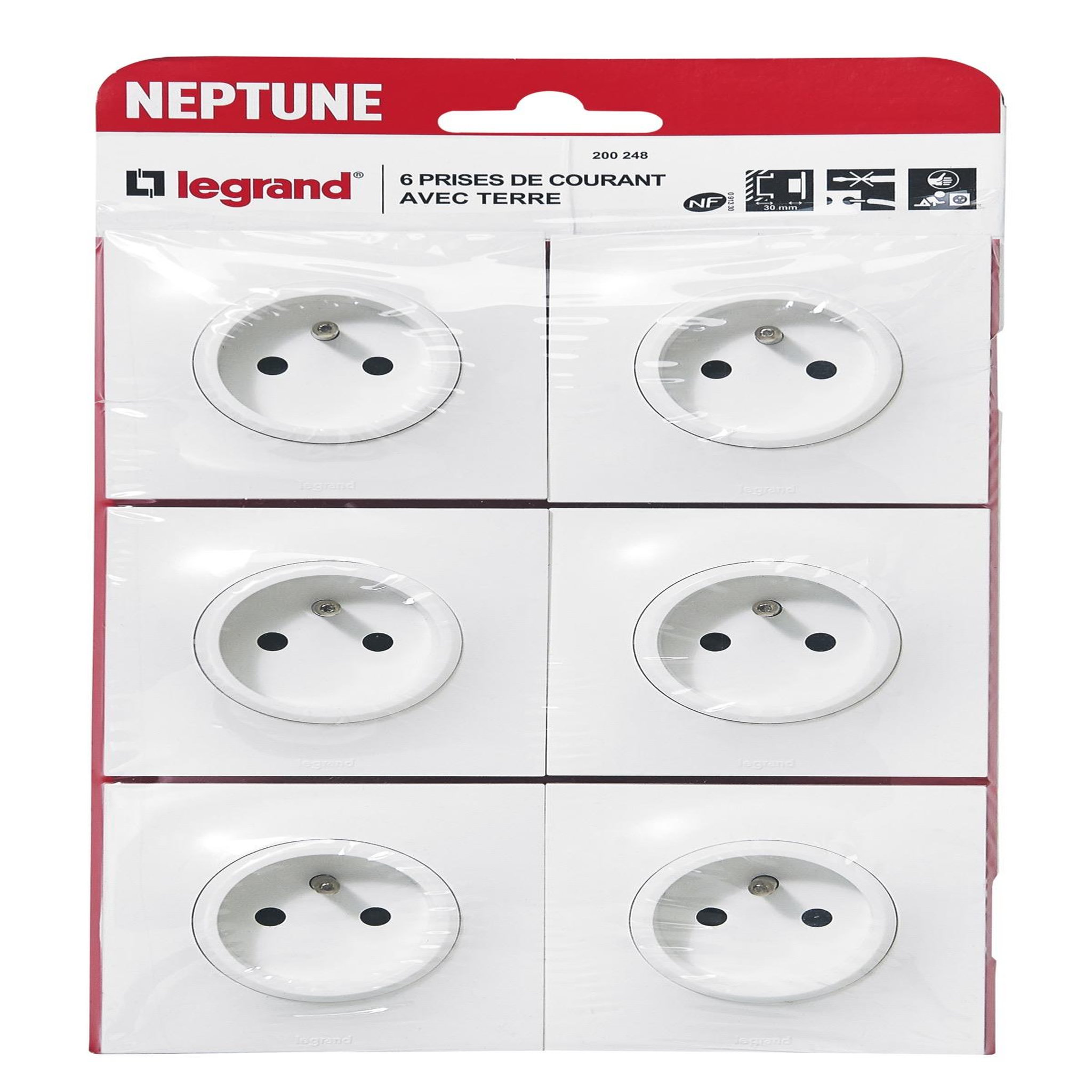 Legrand NEPTUNE Lot 6 prises de courant 2P+T borne automatique