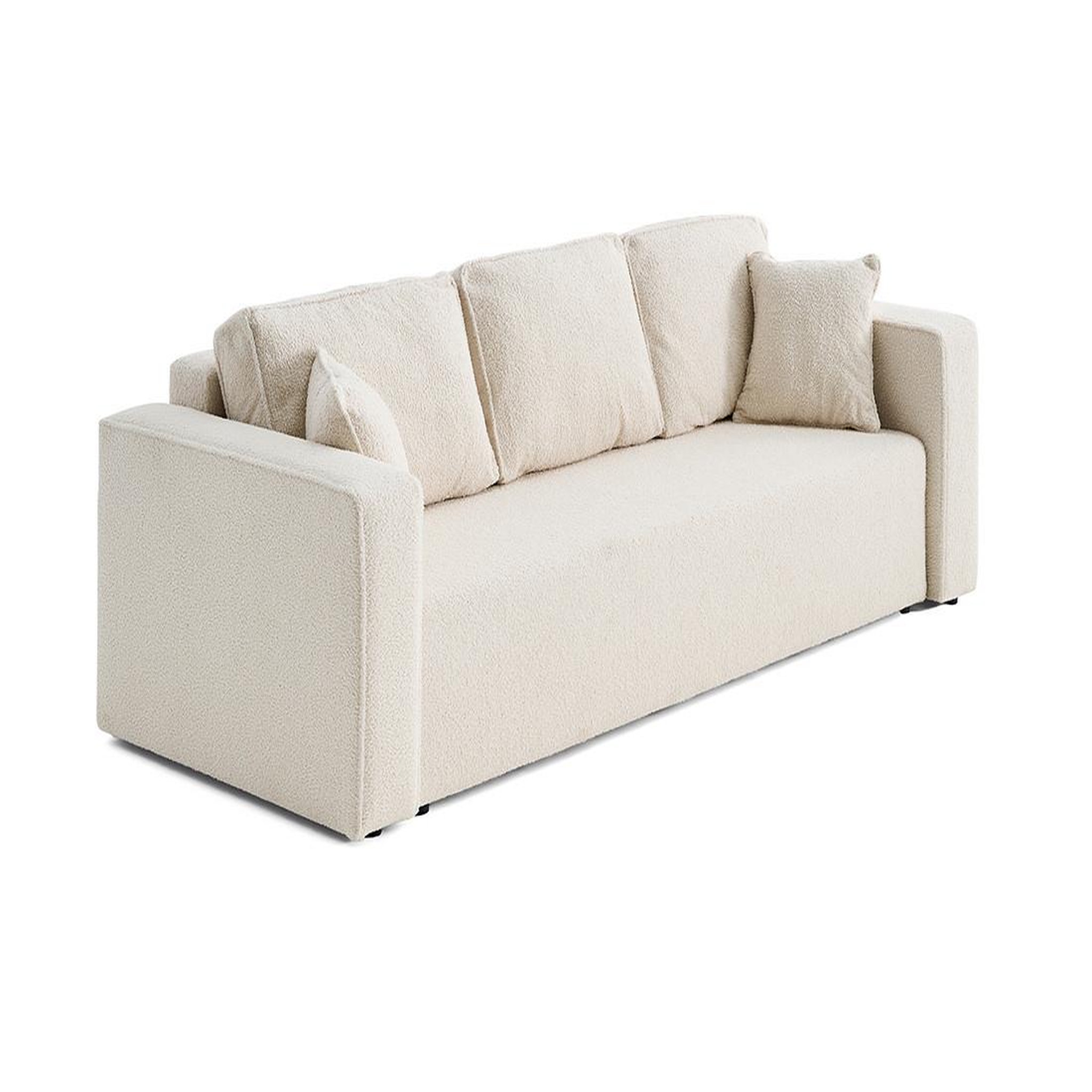 Voir la diapositive 5 : BEST MOBILIER Topaze - canapé 3 places - convertible avec coffre - en tissu bouclette