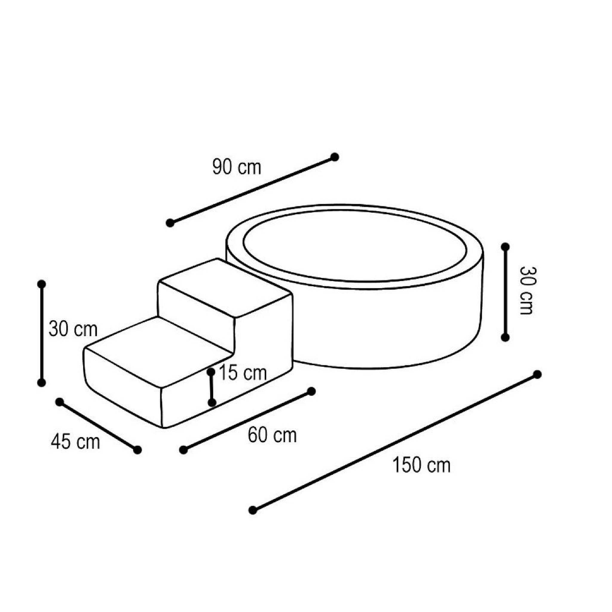 Voir la diapositive 2 : PLUSH NEST Piscine + tremplin + 200 balles rose