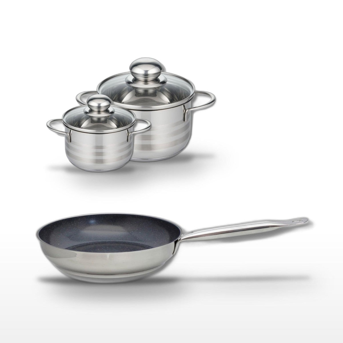 ELO Lot Poêle 24cm et 2 Faitouts 12/16cm Elo Profi Therm Platinum