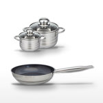 ELO Lot Poêle 24cm et 2 Faitouts 12/16cm Elo Profi Therm Platinum