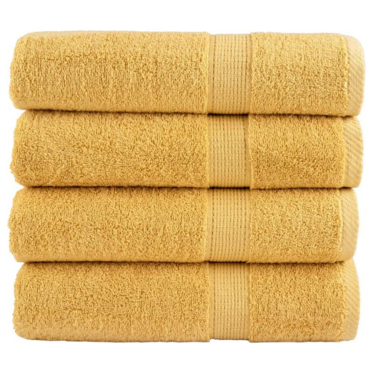VIDAXL Serviettes de bain de qualité supérieure SOLUND 4 pcs doré