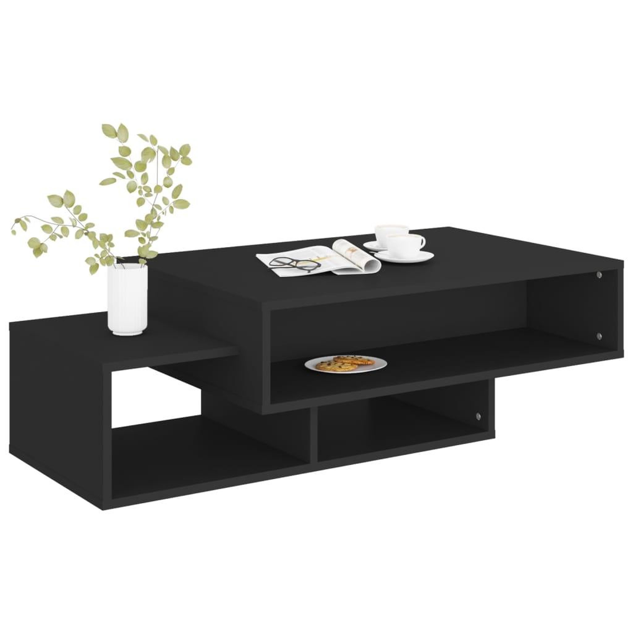 Voir la diapositive 4 : VIDAXL Table basse Noir 105x55x32 cm Bois d'ingenierie