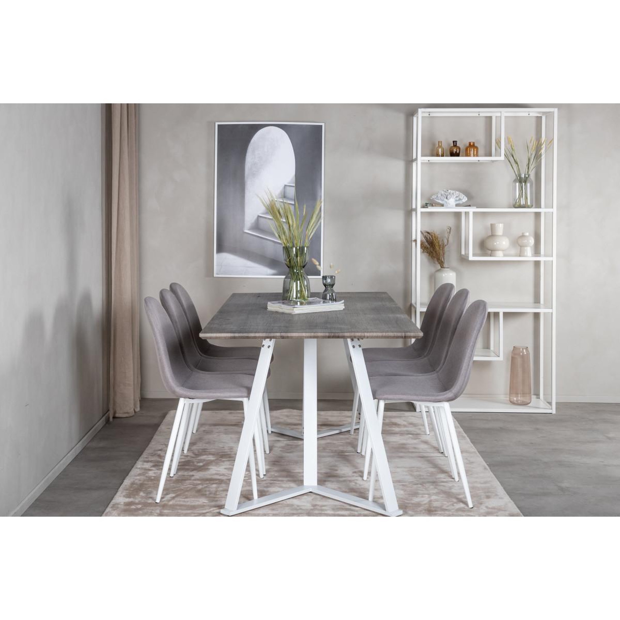 Voir la diapositive 5 : Paris Prix Ensemble table à manger & 6 chaises  marina & polar  180cm gris