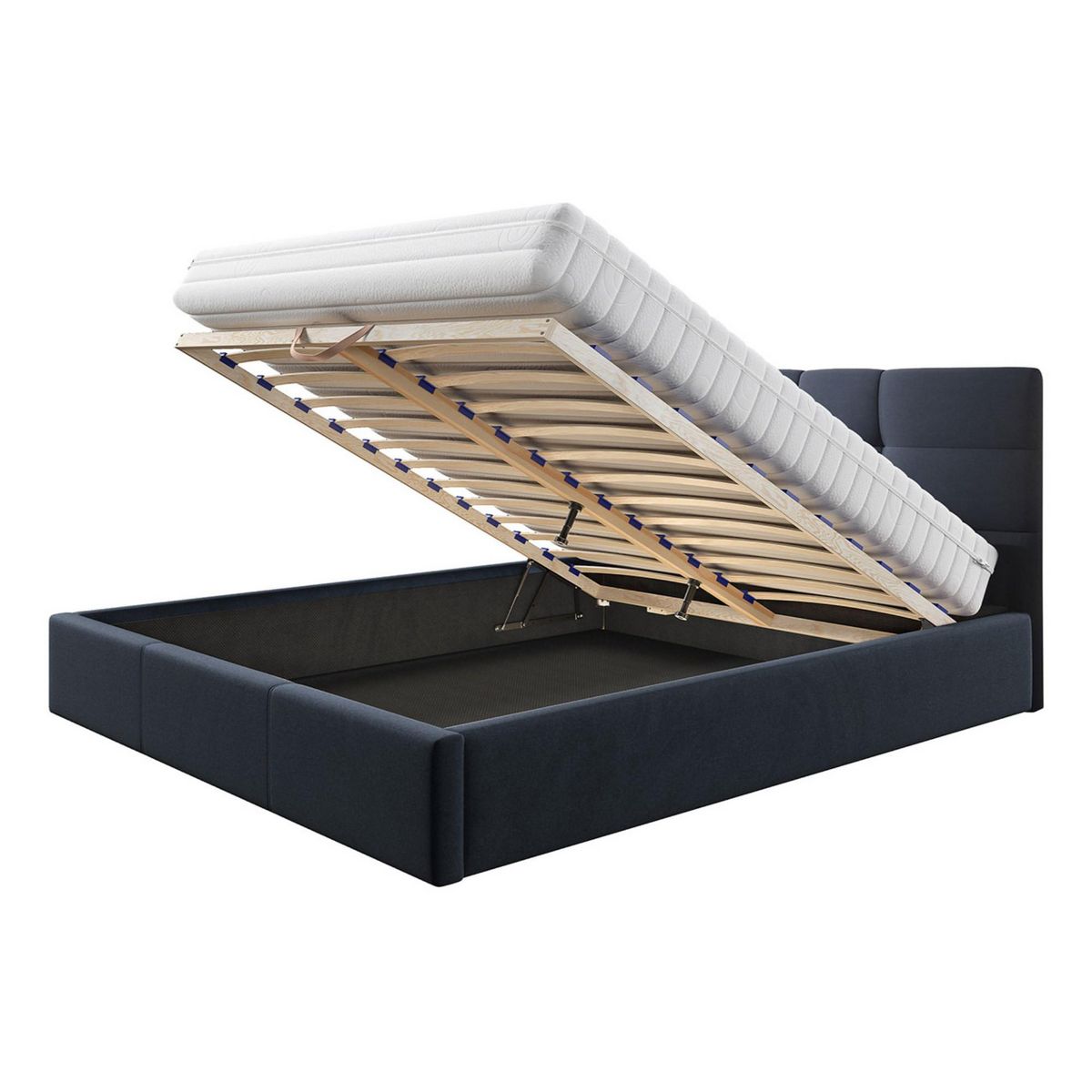 BEST MOBILIER Mael - lit coffre - 180x200 - en tissu - sommier inclus