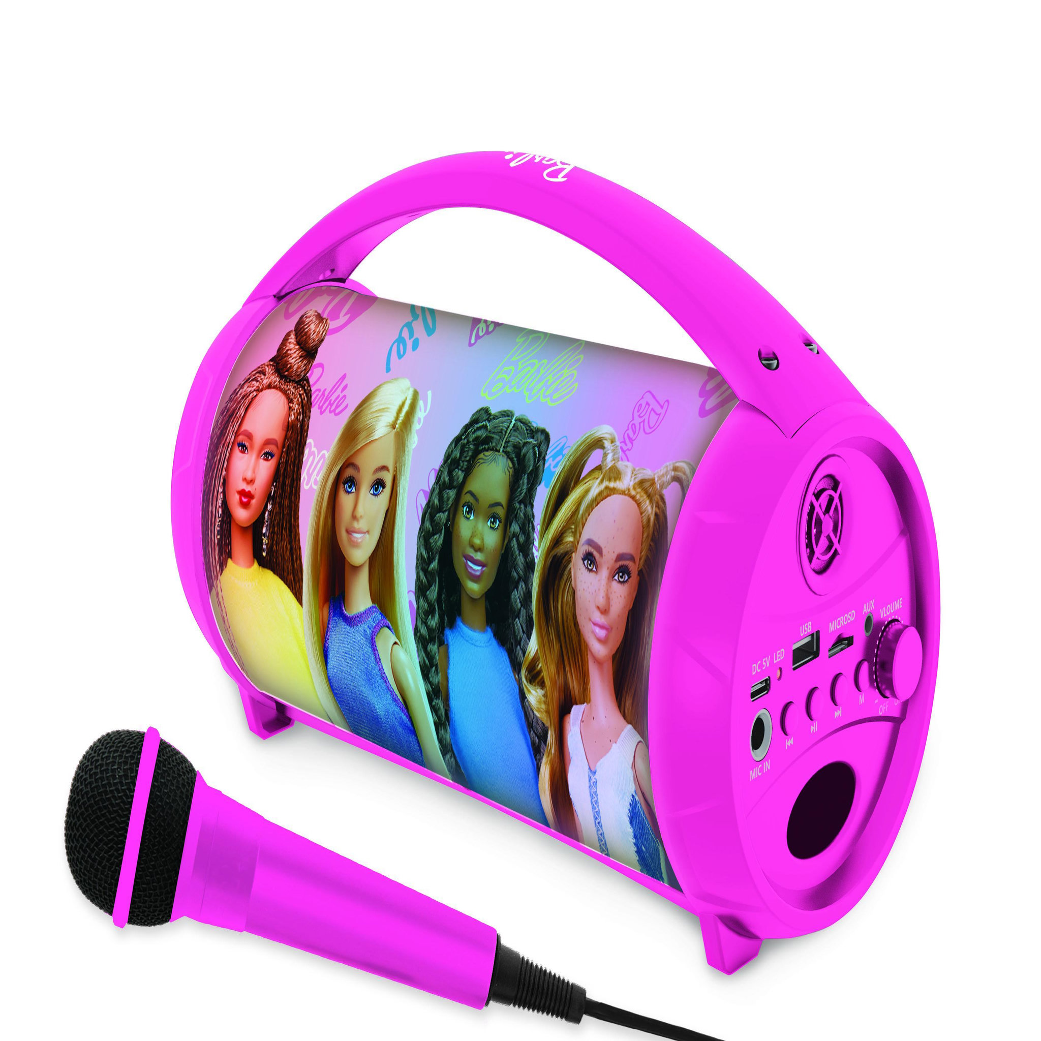 Voir la diapositive 3 : Lexibook Enceinte Bluetooth Lumineuse avec Micro Barbie