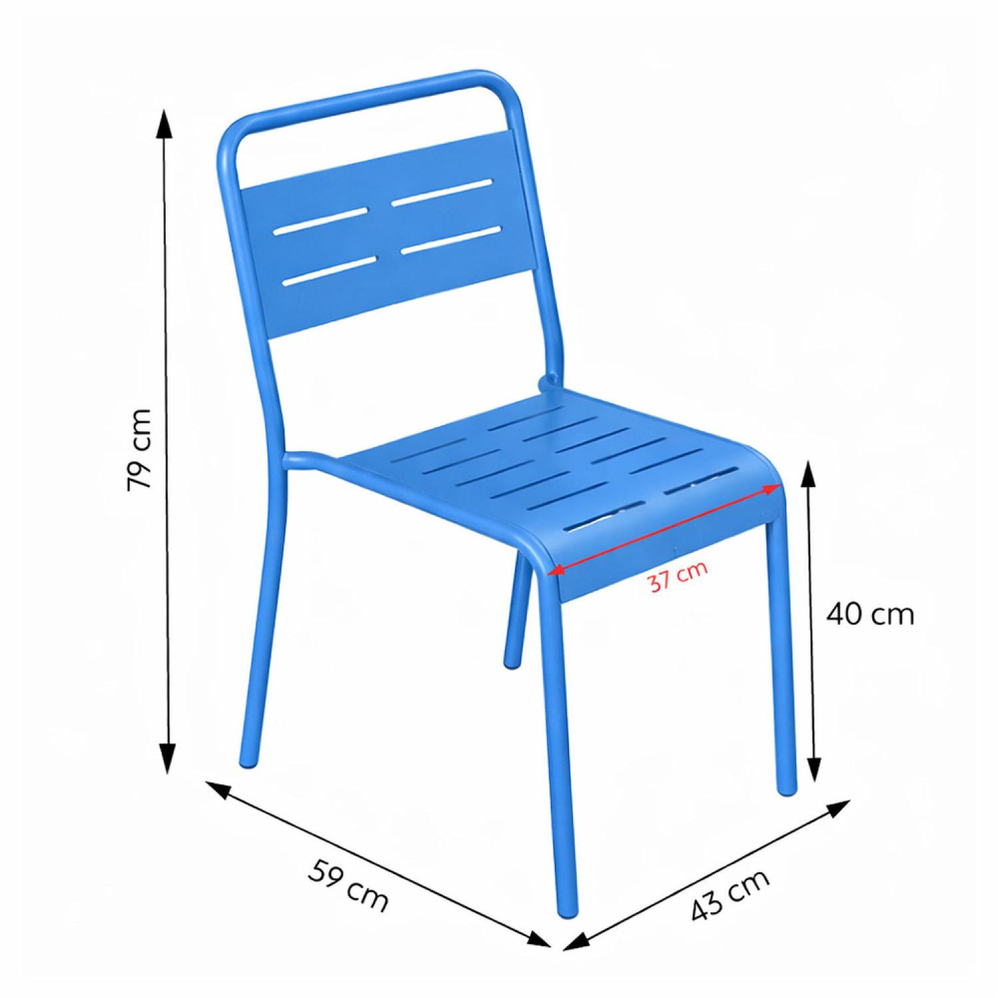 Voir la diapositive 3 : CONCEPT USINE Ensemble de 2 chaises de jardin empilables bleues bergame