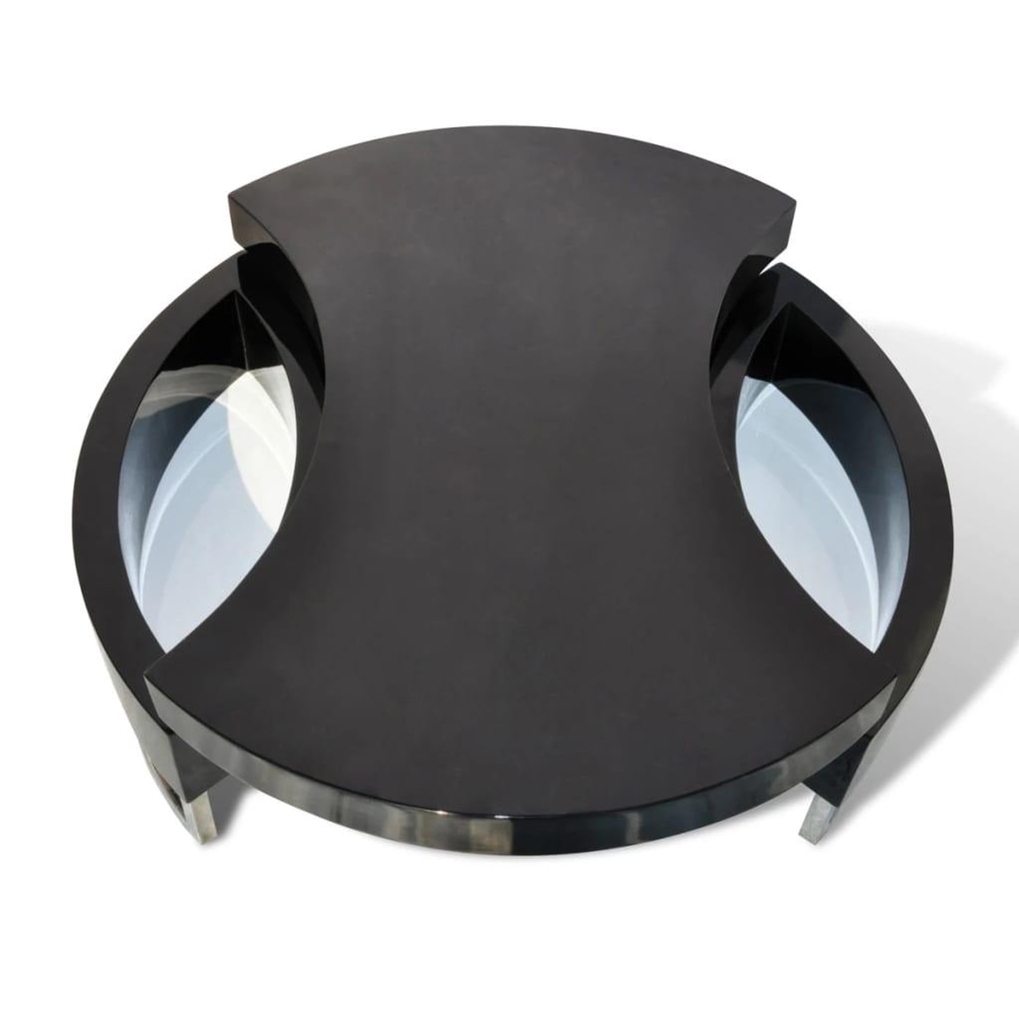Voir la diapositive 4 : VIDAXL Table basse a forme reglable noir brillant