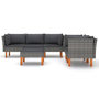Voir la diapositive 3 : VIDAXL Salon de jardin 6 pcs avec coussins Resine tressee Gris
