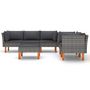 Voir la diapositive 3 : VIDAXL Salon de jardin 6 pcs avec coussins Resine tressee Gris