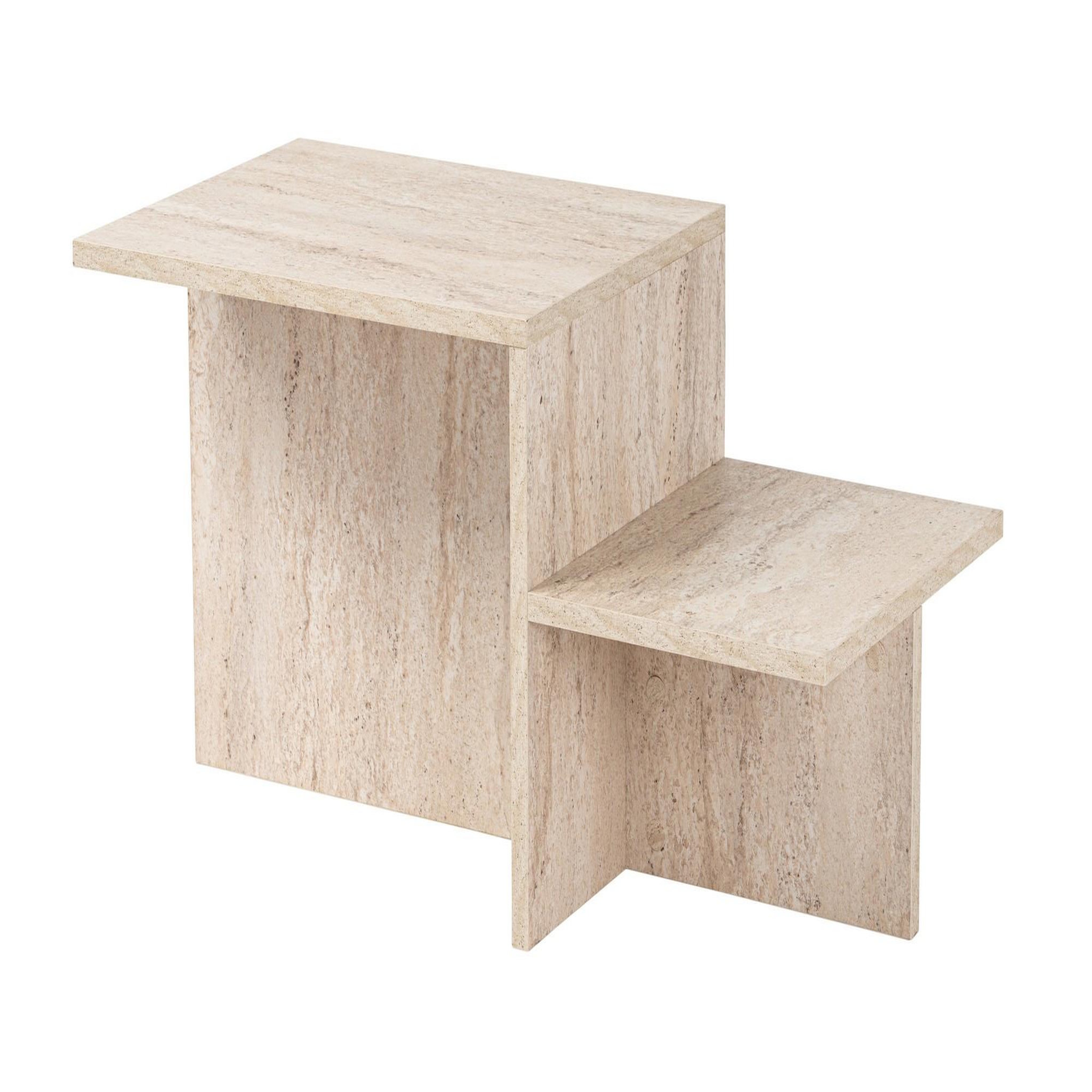 Habitat et Jardin Table basse en bois  harmony  - 80 x 40 x 40 cm - travertin