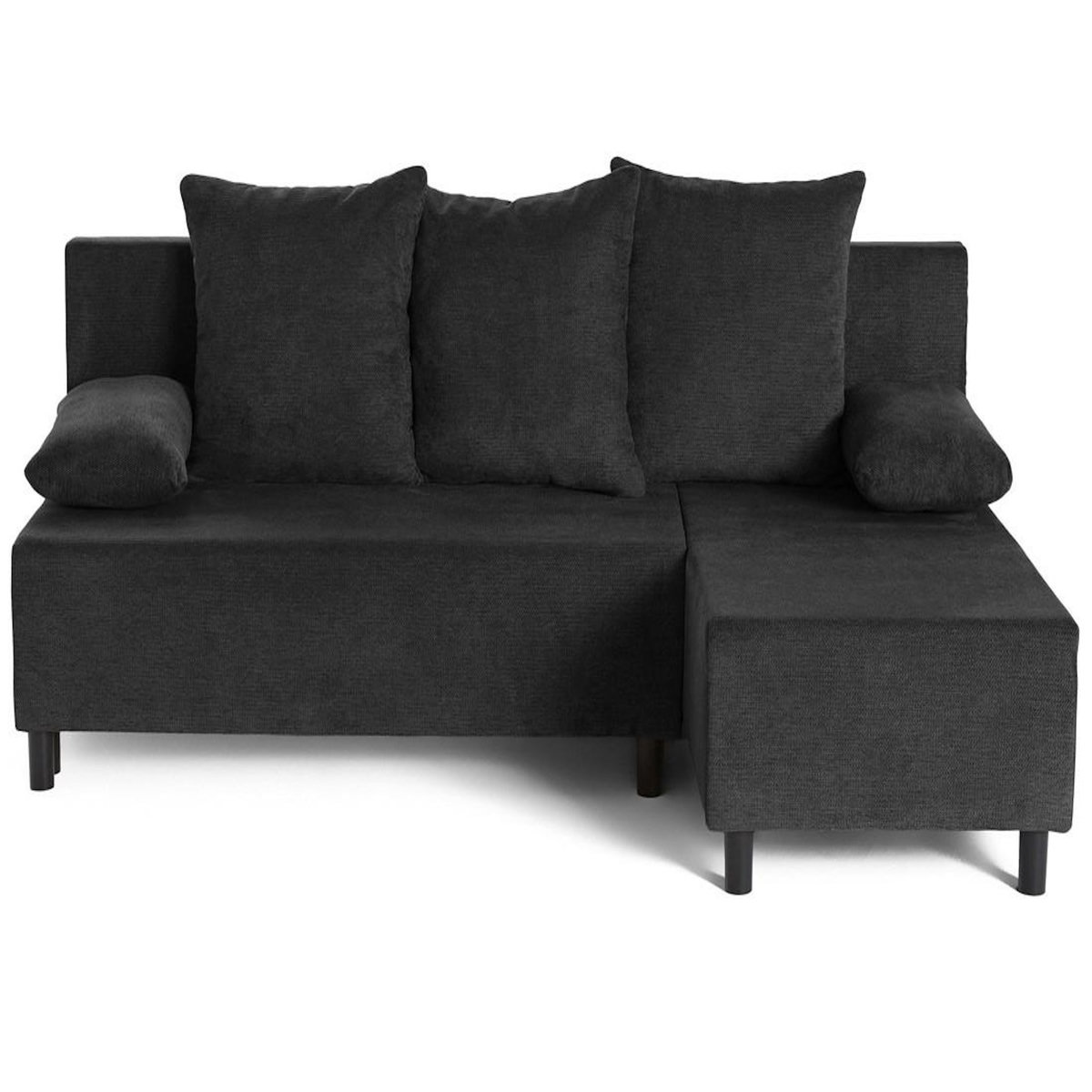 BEST MOBILIER Gloria - canapé d'angle réversible 4 places convertible avec coffre en tissu texturé