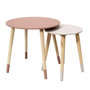 Voir la diapositive 1 : Paris Prix Lot de 2 Tables Gigognes  Bicolore  48cm Rose