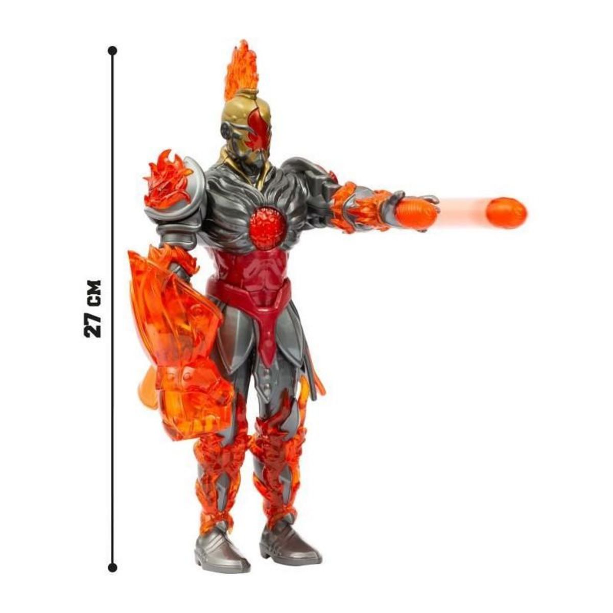 Figurine articulée - GORMITI - Gormiti avec attaque lumineuse Feu - Fireon - 27 cm - a partir de 4 ans - GRV073