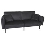 Paris Prix Canapé Convertible en Velours  Giulia  198cm Noir