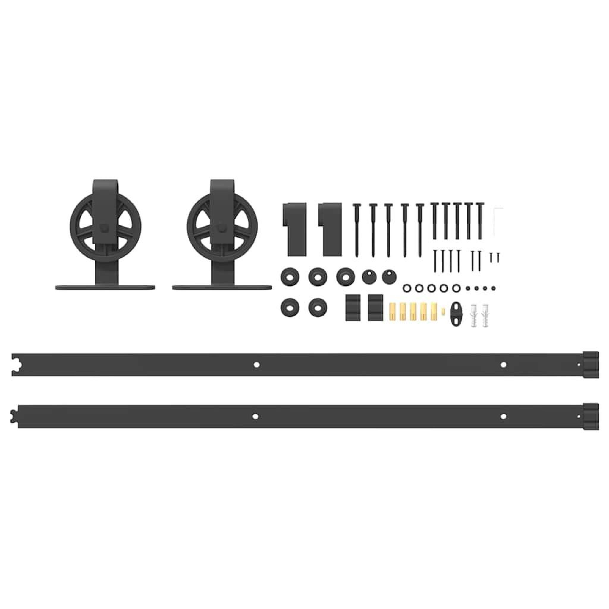 Voir la diapositive 5 : VIDAXL Kit de quincaillerie de porte coulissante 200 cm Acier Noir
