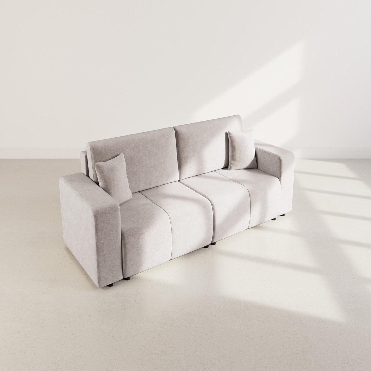 BEST MOBILIER Nicole - canapé droit 4 places convertible avec coffre en tissu