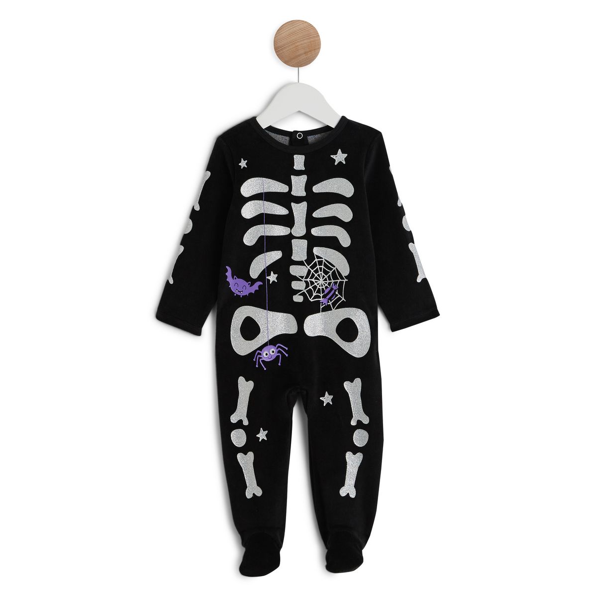 IN EXTENSO Dors bien squelette bébé fille Halloween 