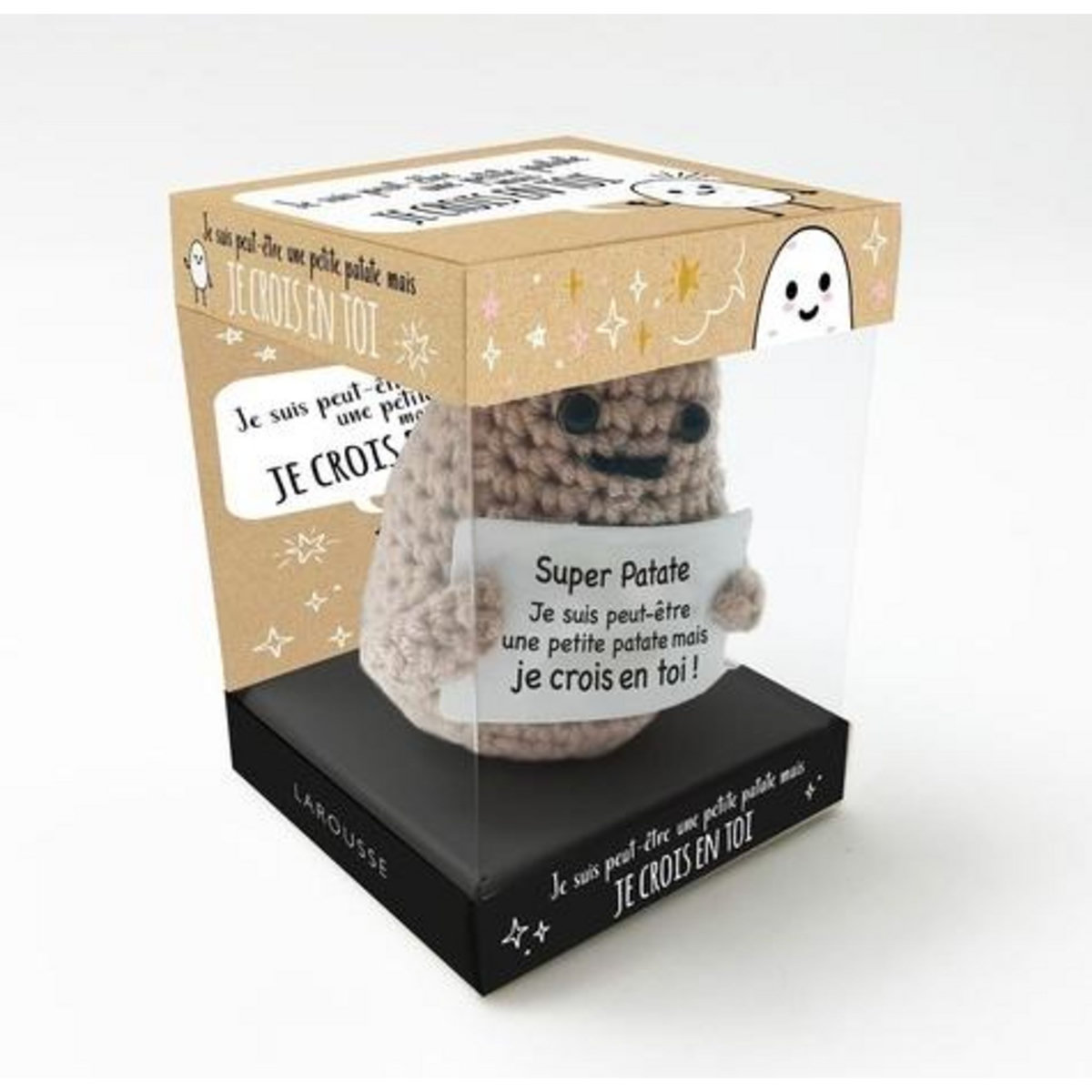 JE SUIS PEUT-ETRE UNE PETITE PATATE MAIS JE CROIS EN TOI. COFFRET AVEC UNE MINI-PELUCHE ET UN CARNET REMPLI DE PHRASES POSITIVES, Larousse