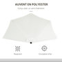 Voir la diapositive 6 : OUTSUNNY Demi parasol, parasol de balcon 5 entretoises métal polyester 2,69L x 1,38l x 2,36H m crème