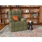 BEST MOBILIER Chandler - fauteuil relax électrique en velours texturé. Coloris disponibles : Orange, Vert, Beige