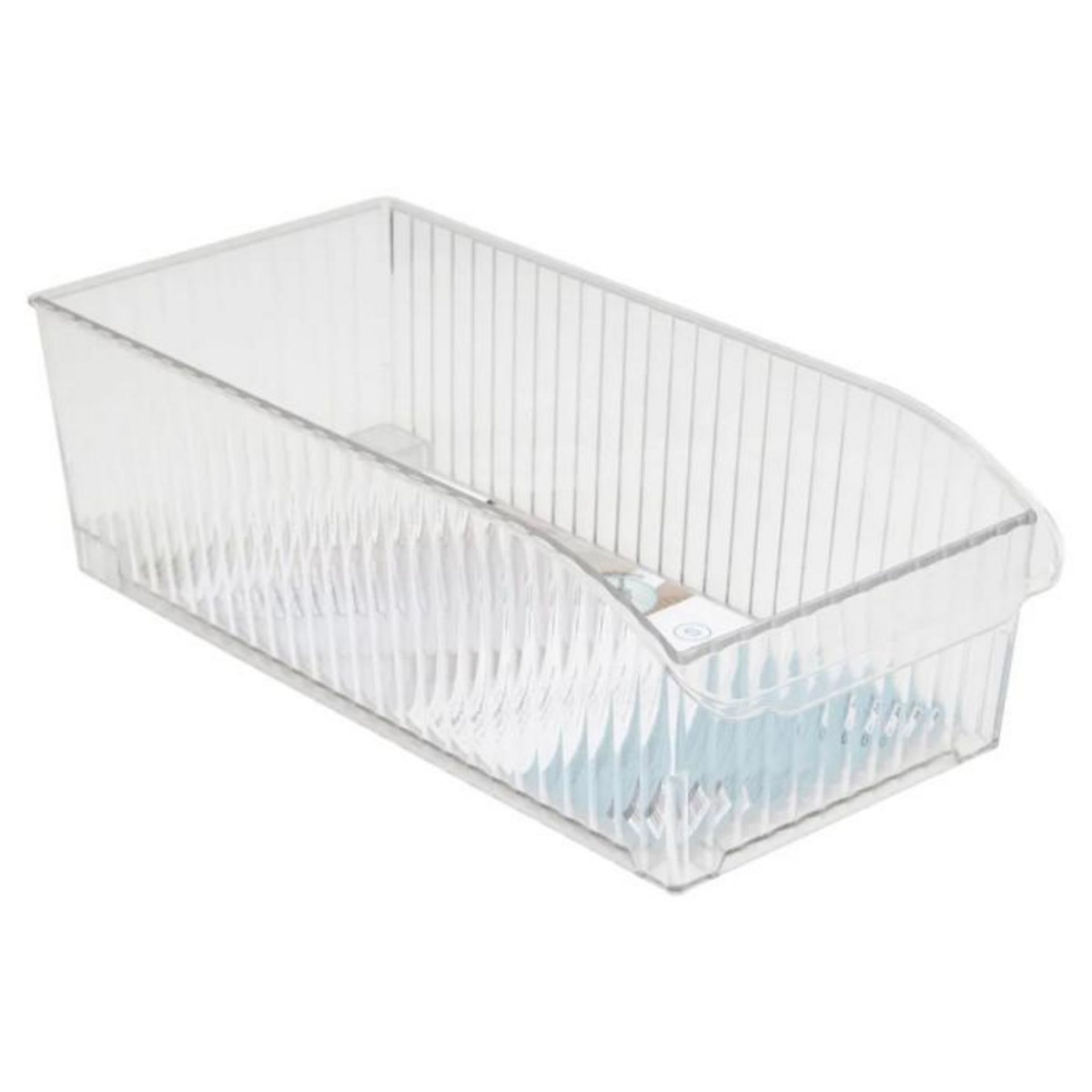 FIVE Bac de Rangement Frigo à Roulettes  Streaks  15x31cm Transparent
