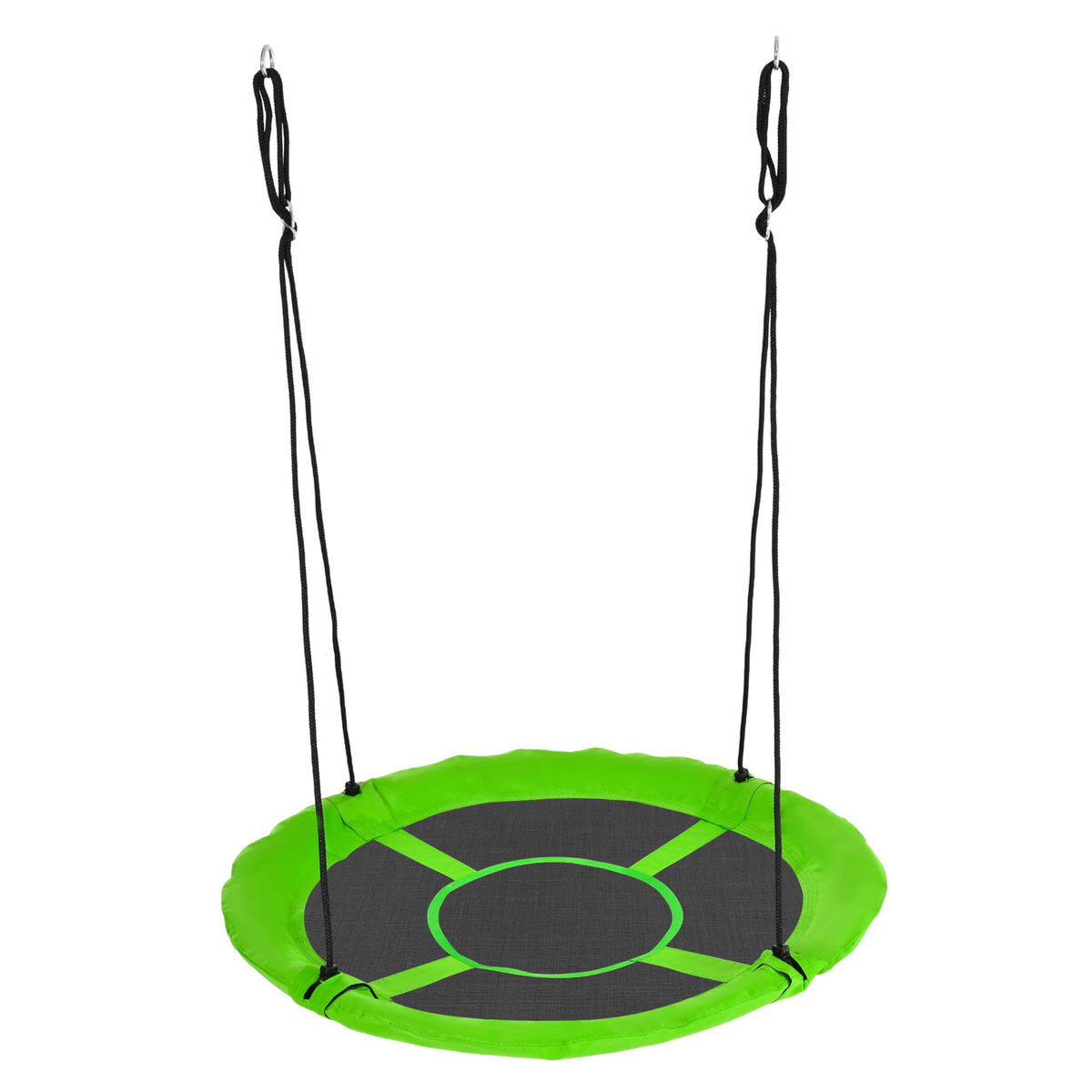 OUTSUNNY Balançoire nid d'oiseau ronde balançoire panier Ø 110 cm 4 anneaux inclus métal époxy Oxford haute densité vert