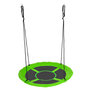 Voir la diapositive 1 : OUTSUNNY Balançoire nid d'oiseau ronde balançoire panier Ø 110 cm 4 anneaux inclus métal époxy Oxford haute densité vert