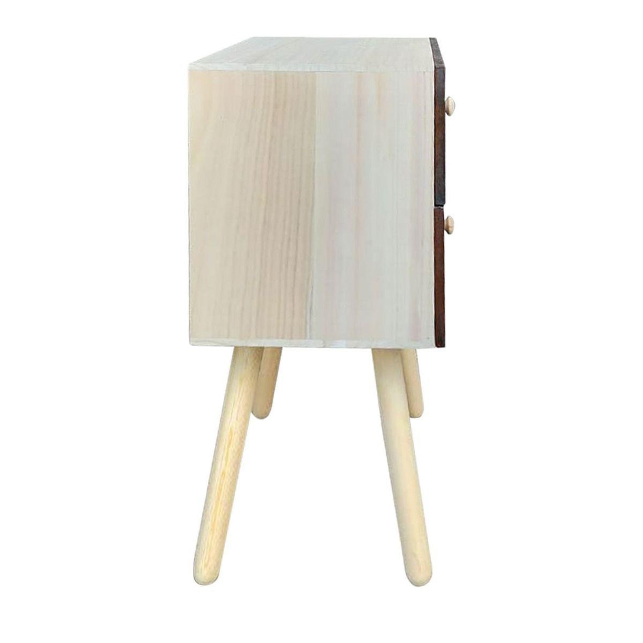 Voir la diapositive 3 : Paris Prix Table de chevet 2 tiroirs  tomina  42cm marron
