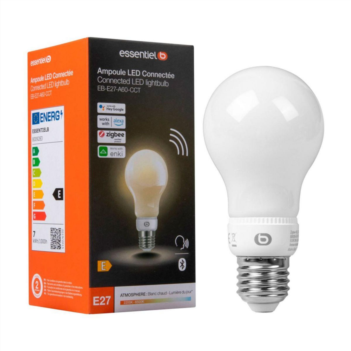 ESSENTIEL B Ampoule LED connectée Nuances de Blanc Classique E27