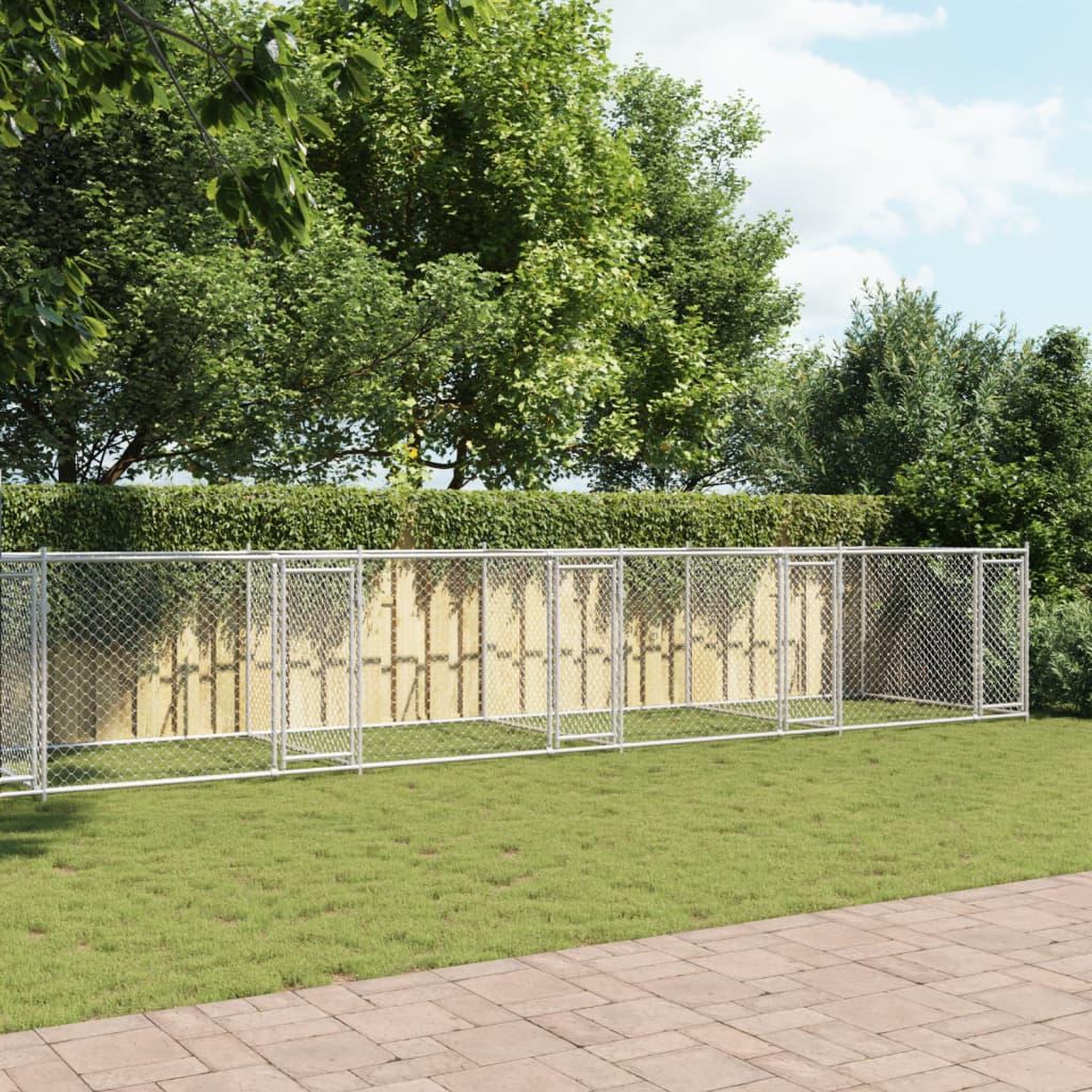 Voir la diapositive 3 : VIDAXL Cage pour chien avec portes gris 10x2x1,5 m acier galvanise
