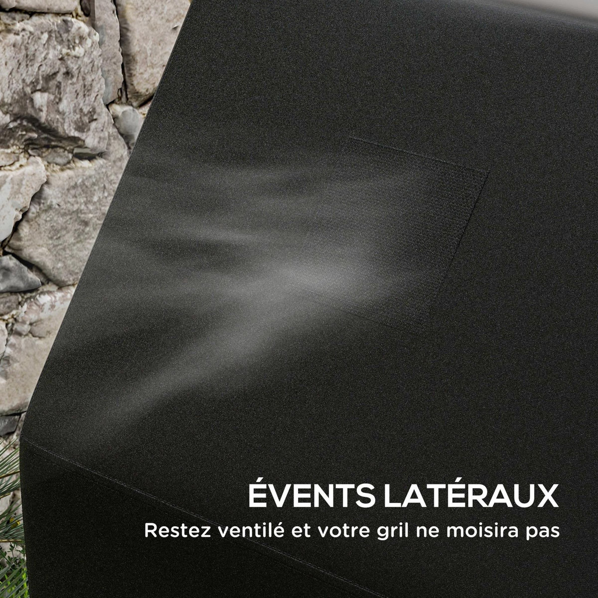 OUTSUNNY Housse de protection barbecue dim. 188L x 71l x 125H cm - imperméable, anti-UV, attaches - Oxford haute densité 300D noir