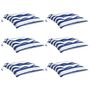 Voir la diapositive 3 : VIDAXL Coussins de chaise lot de 6 rayures bleues blanches 50x50x7 cm