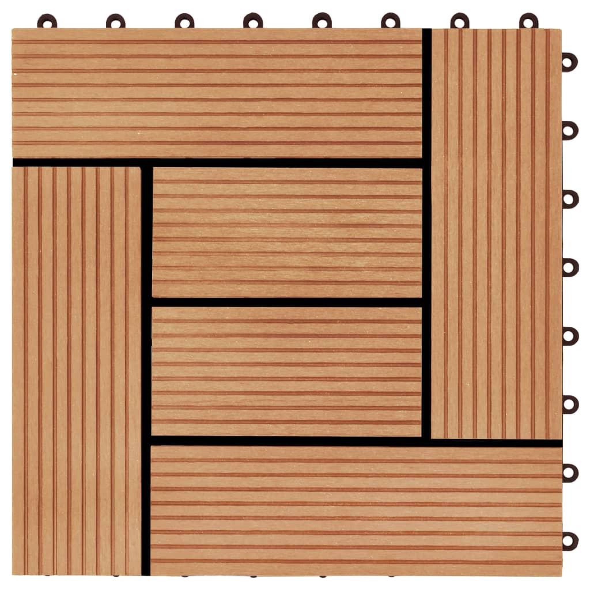 Voir la diapositive 5 : VIDAXL Carreau de terrasse 11 pcs WPC 30 x 30 cm 1 m^2 Couleur Teck