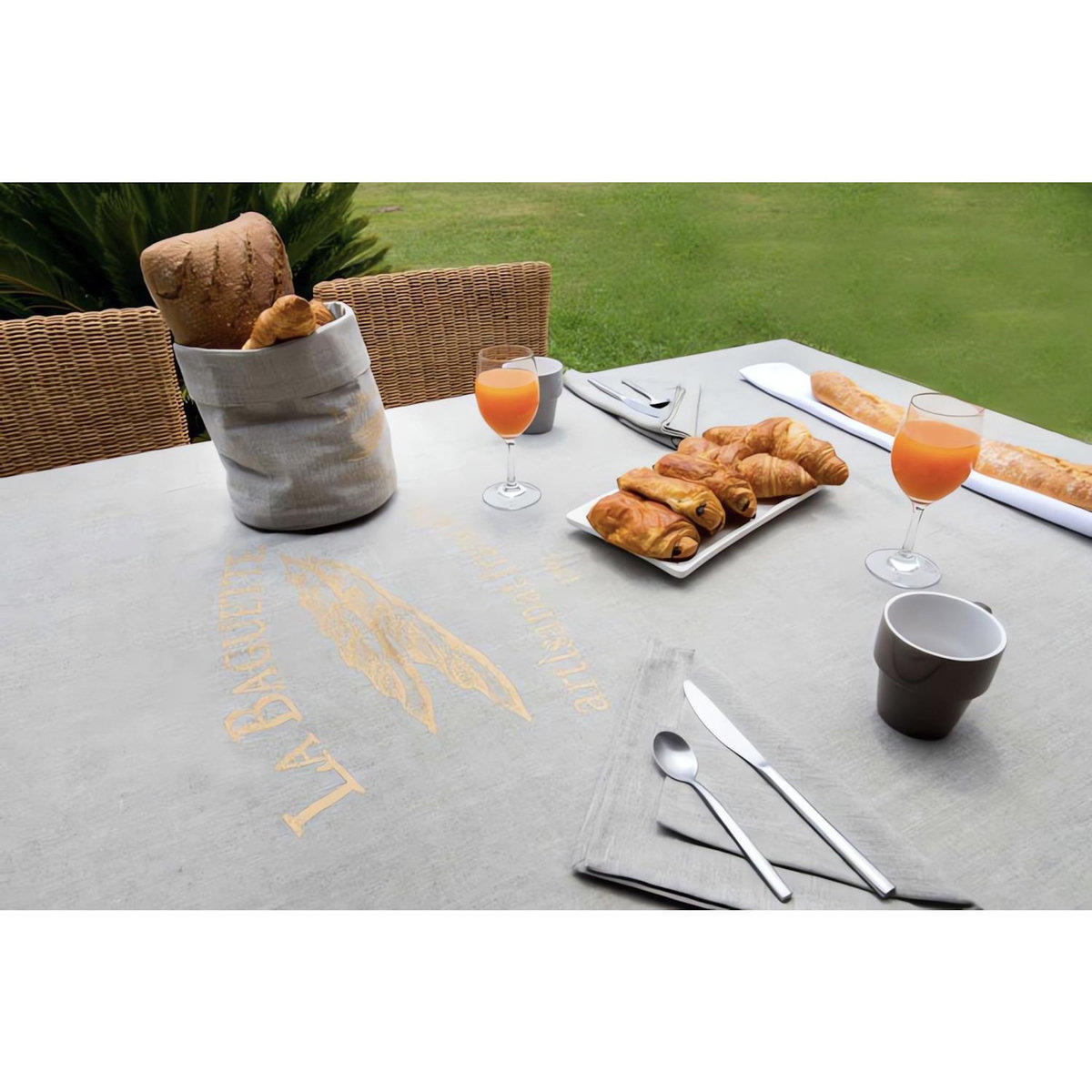 SOLEIL D'OCRE Nappe en coton anti-tâches BAGUETTE