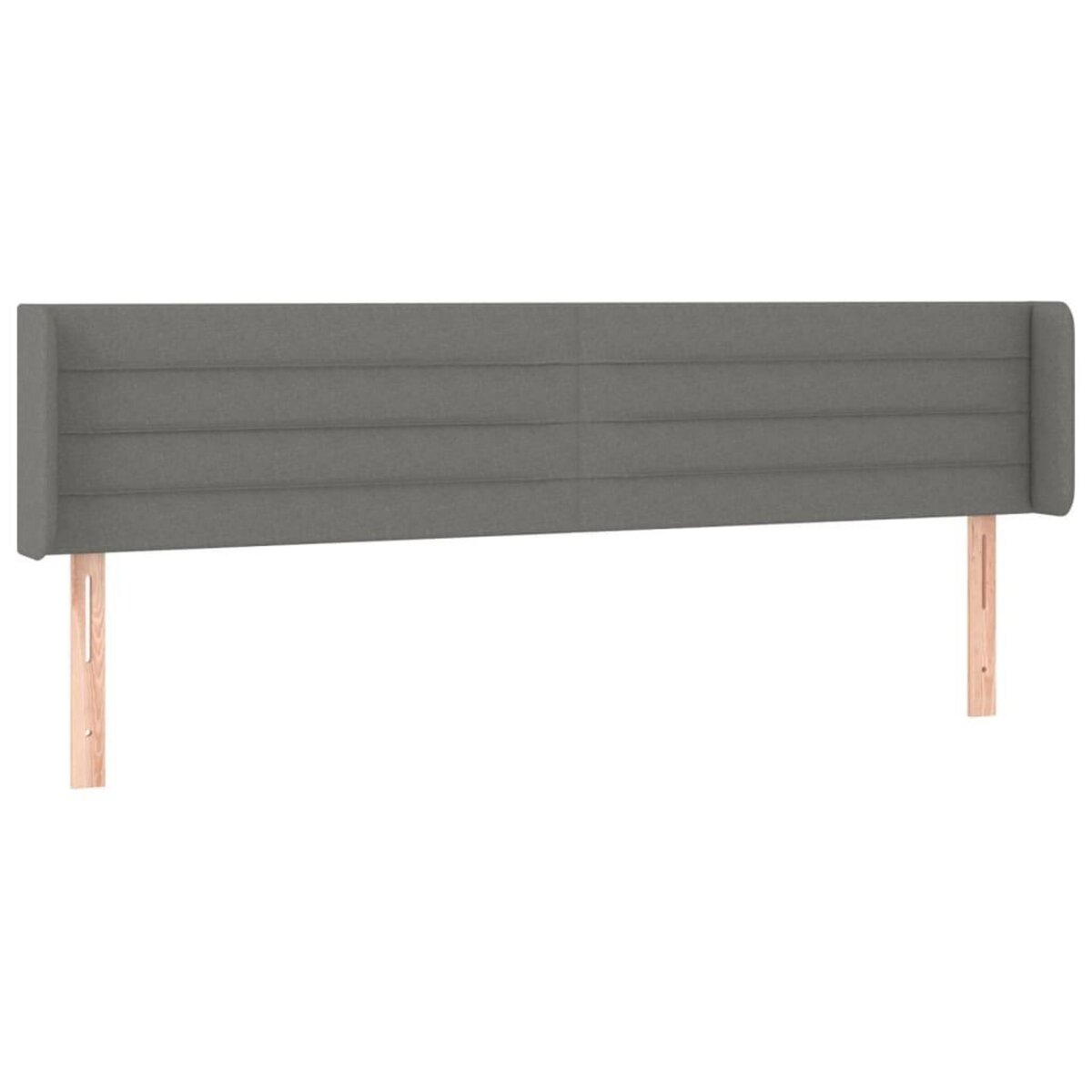 VIDAXL Tete de lit avec oreilles Gris fonce 203x16x78/88 cm Tissu