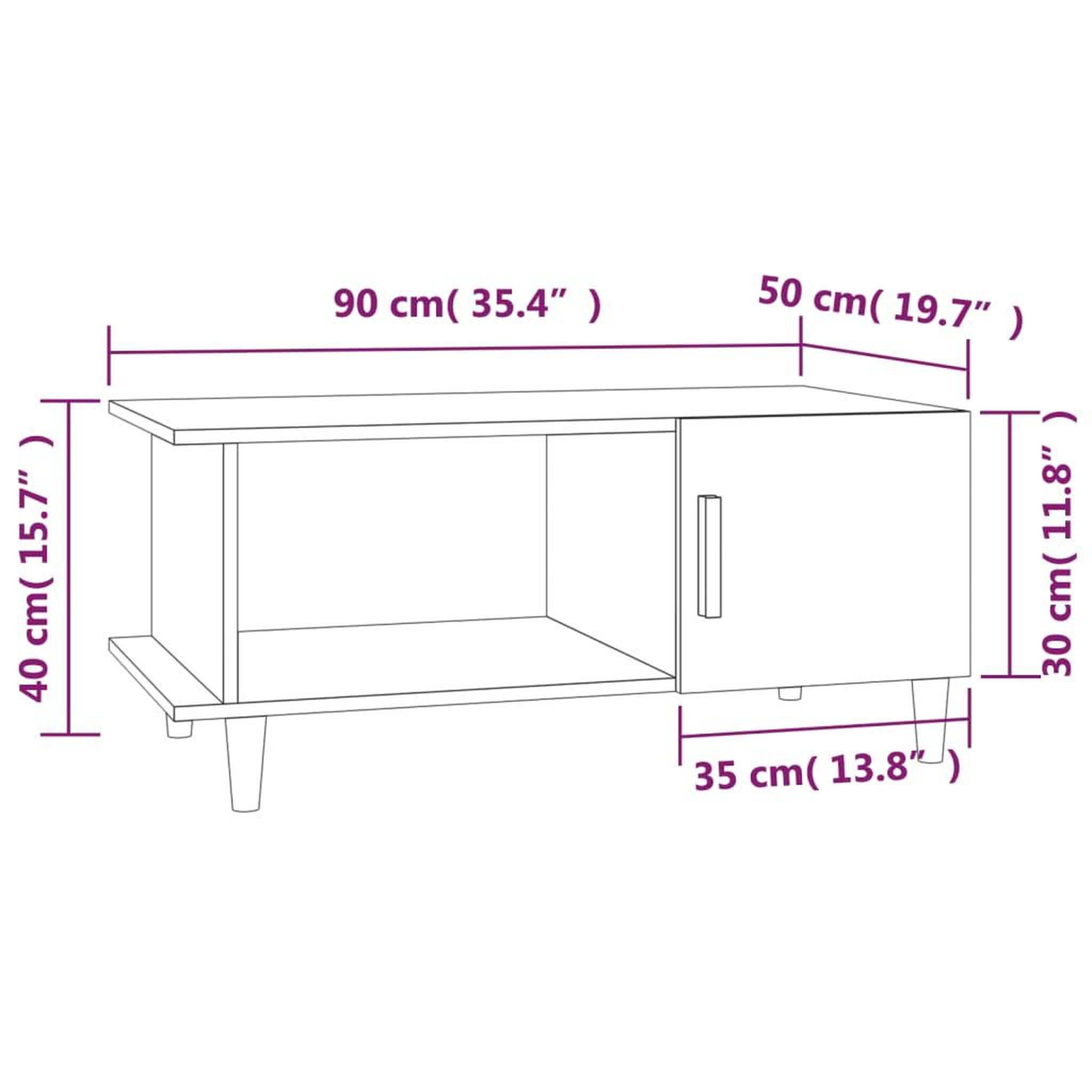 Voir la diapositive 6 : VIDAXL Table basse Blanc brillant 90x50x40 cm Bois d'ingenierie